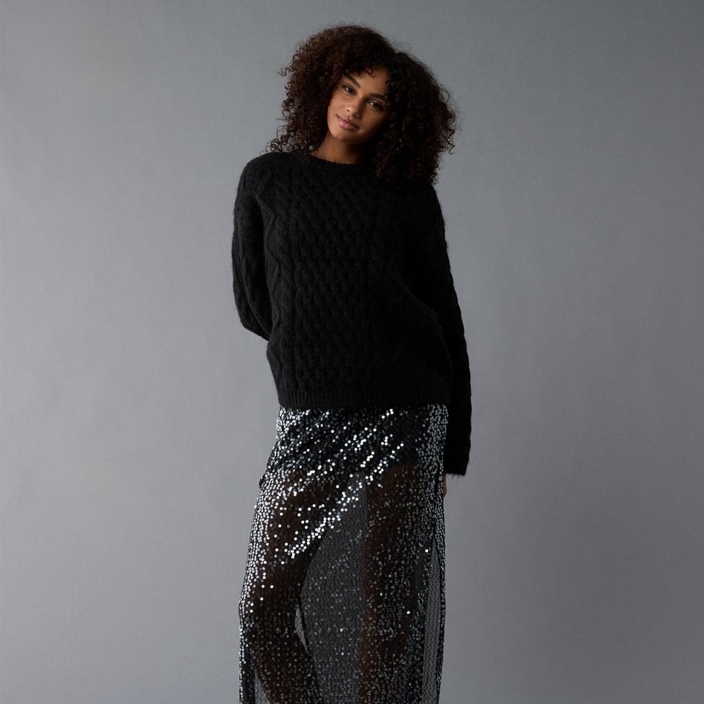 AE Oversized Cable Knit Sweater